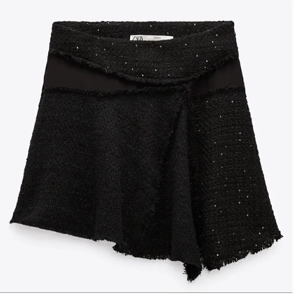 NWT Zara Tweed Sequin A Line Mini Skirt